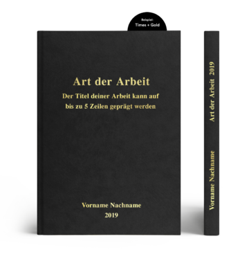 Hardcover A5 mit Prägung in Gold